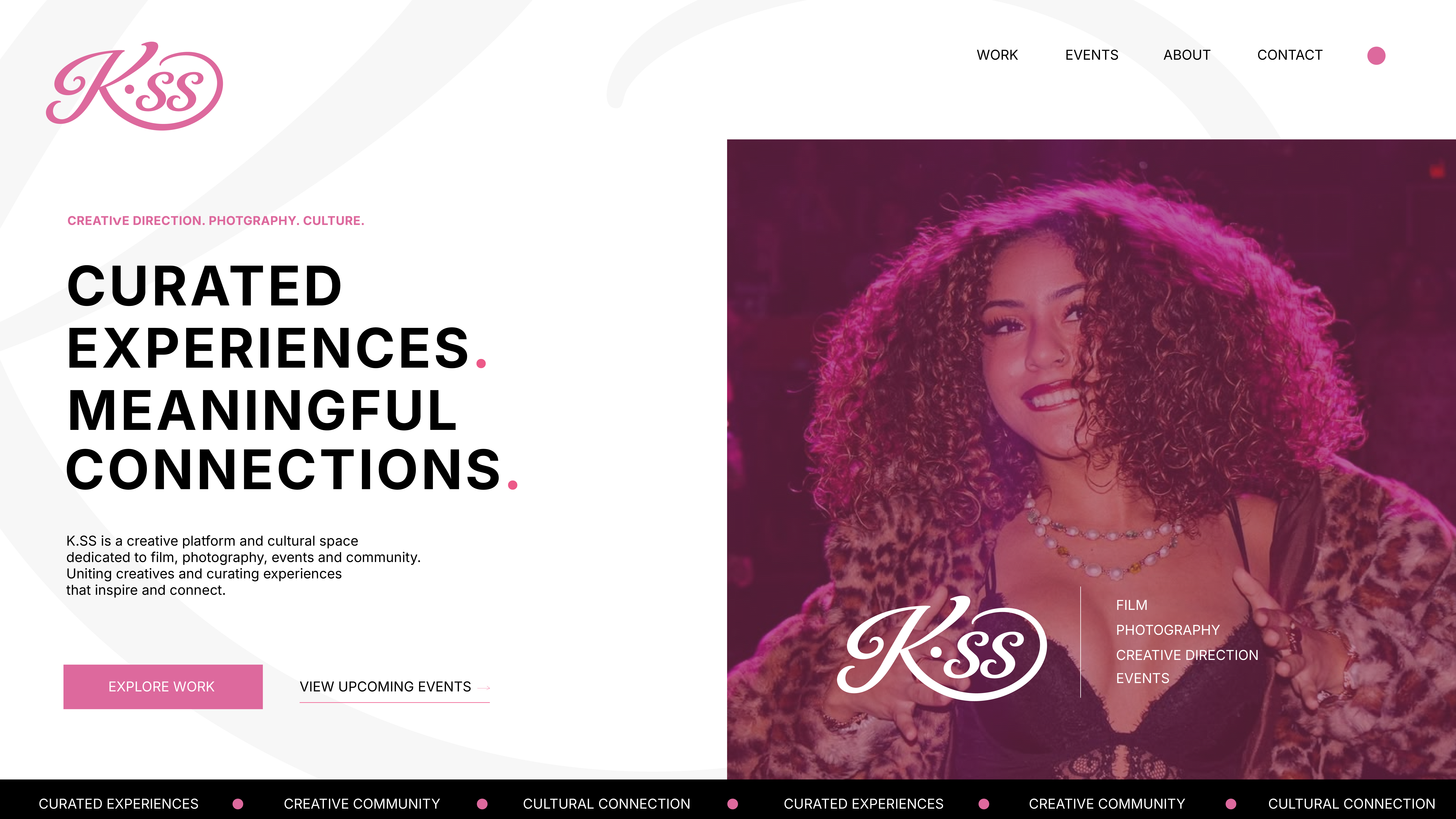 K.SS website landing page