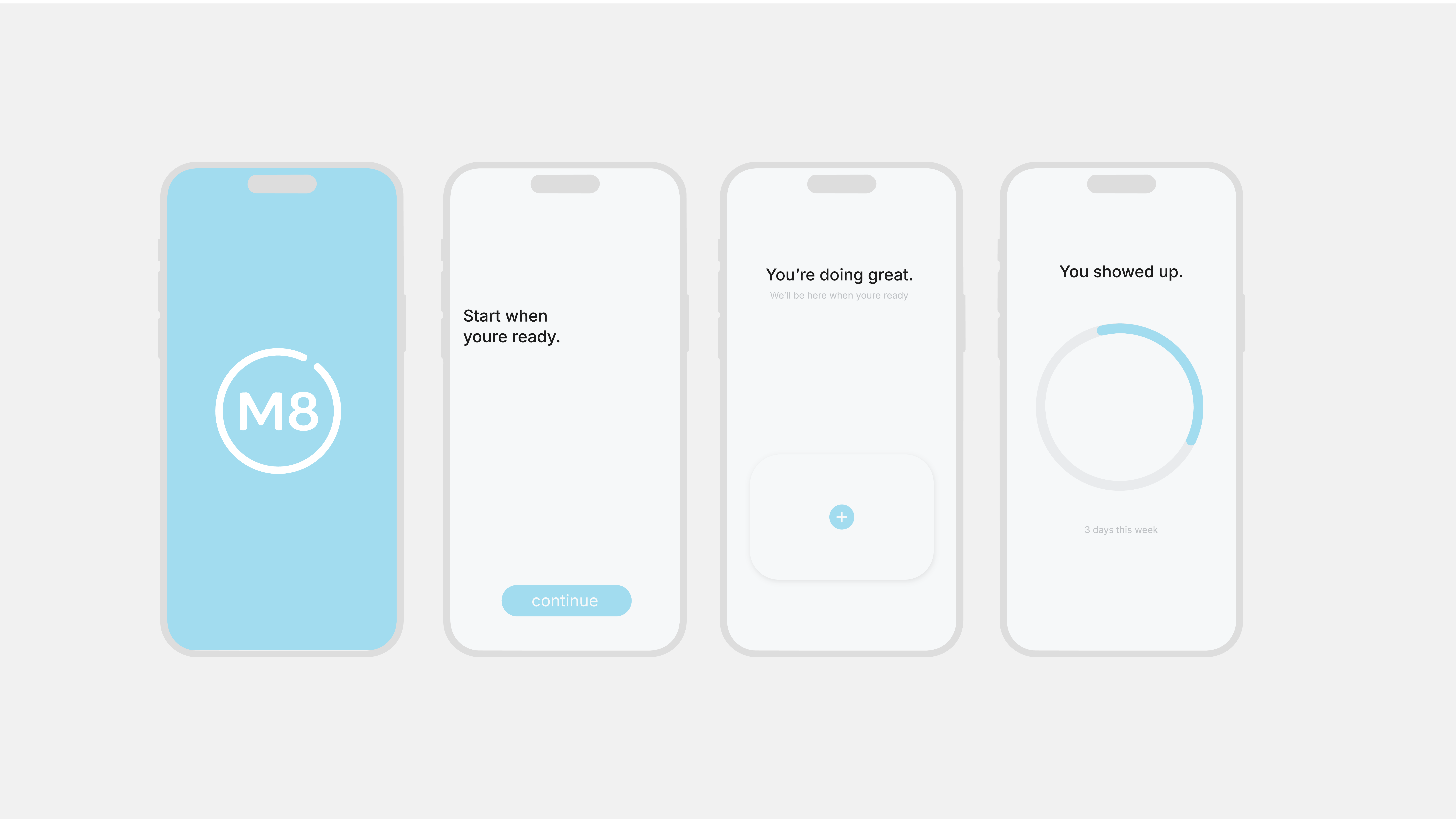 M8 mobile app screens